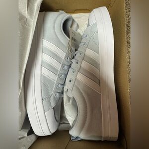 Adidas women's Light Gray and White Sneakers. NWT. Size 9